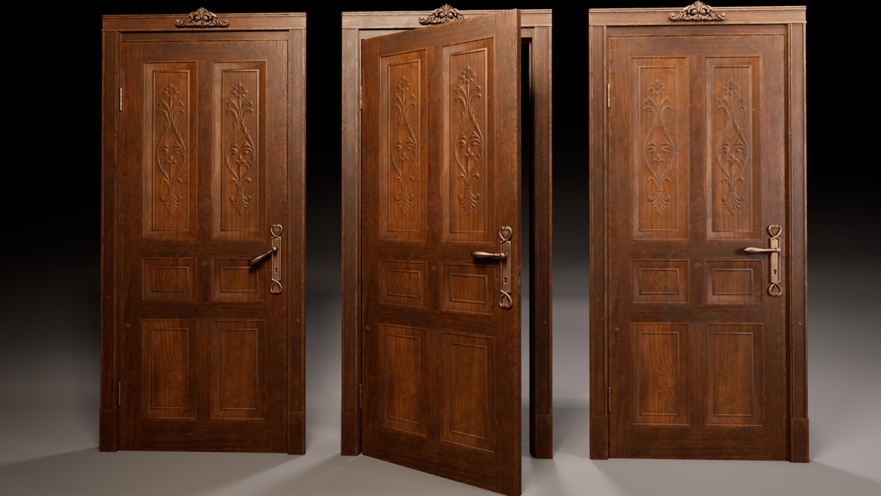 Media 1 for listing Classic Ornate Wooden Door — Interactive Blueprint