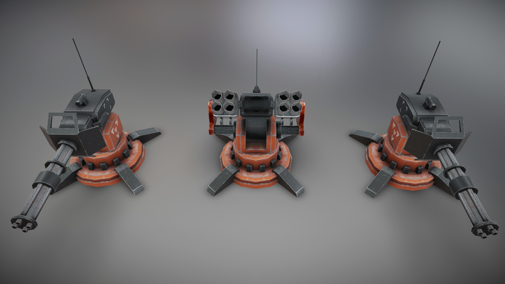 Stylized Defense Turret – Missile & Minigun 3D Tower Pack | Fab