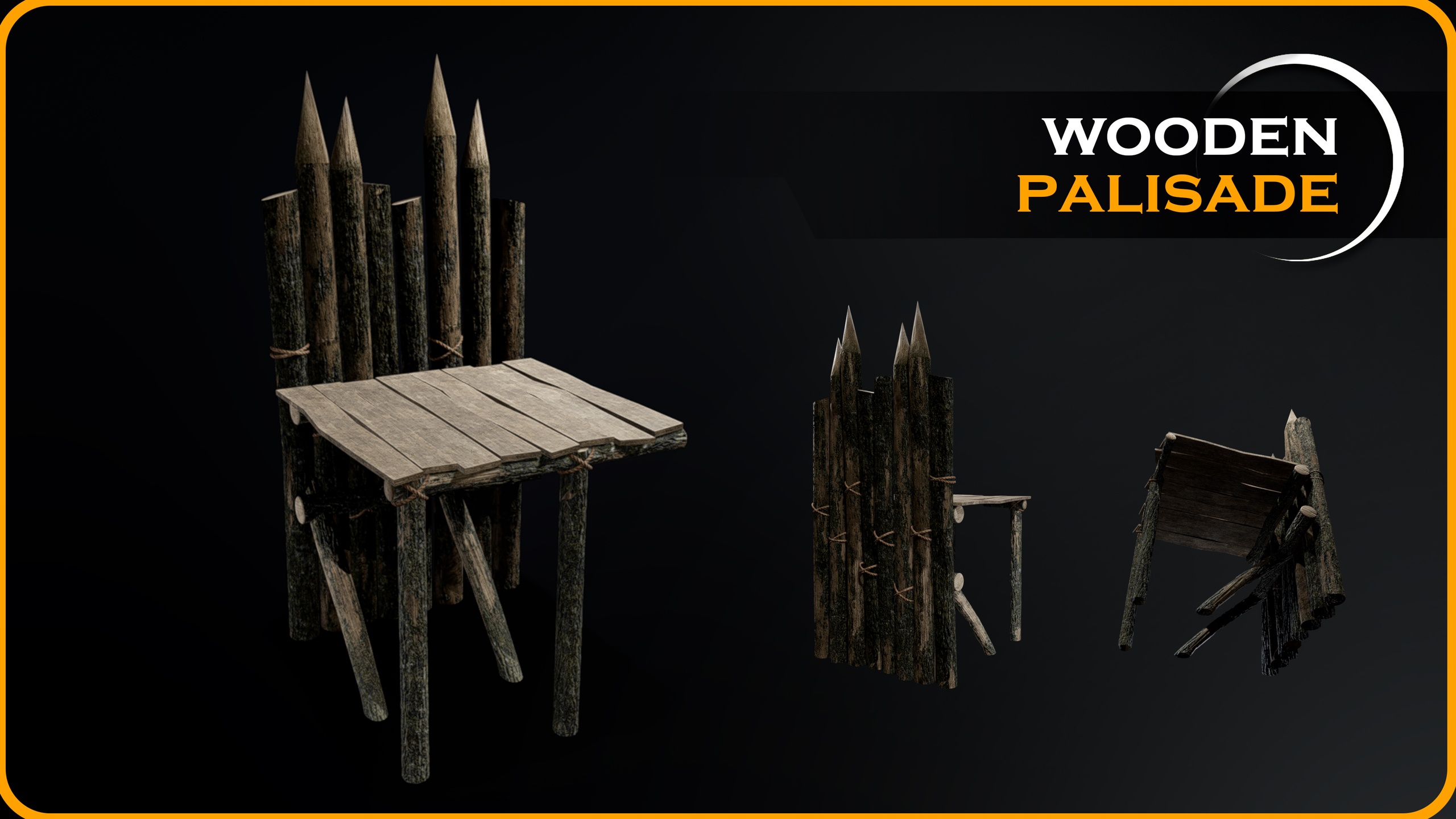 Media 1 for listing Wooden Palisade | Medieval Wooden Fortress