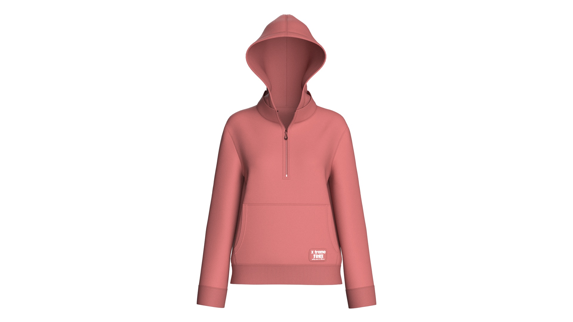 Media 1 for listing Girls Half - Zip Hooded Jacket With Kangaroo Pocket | High Poly