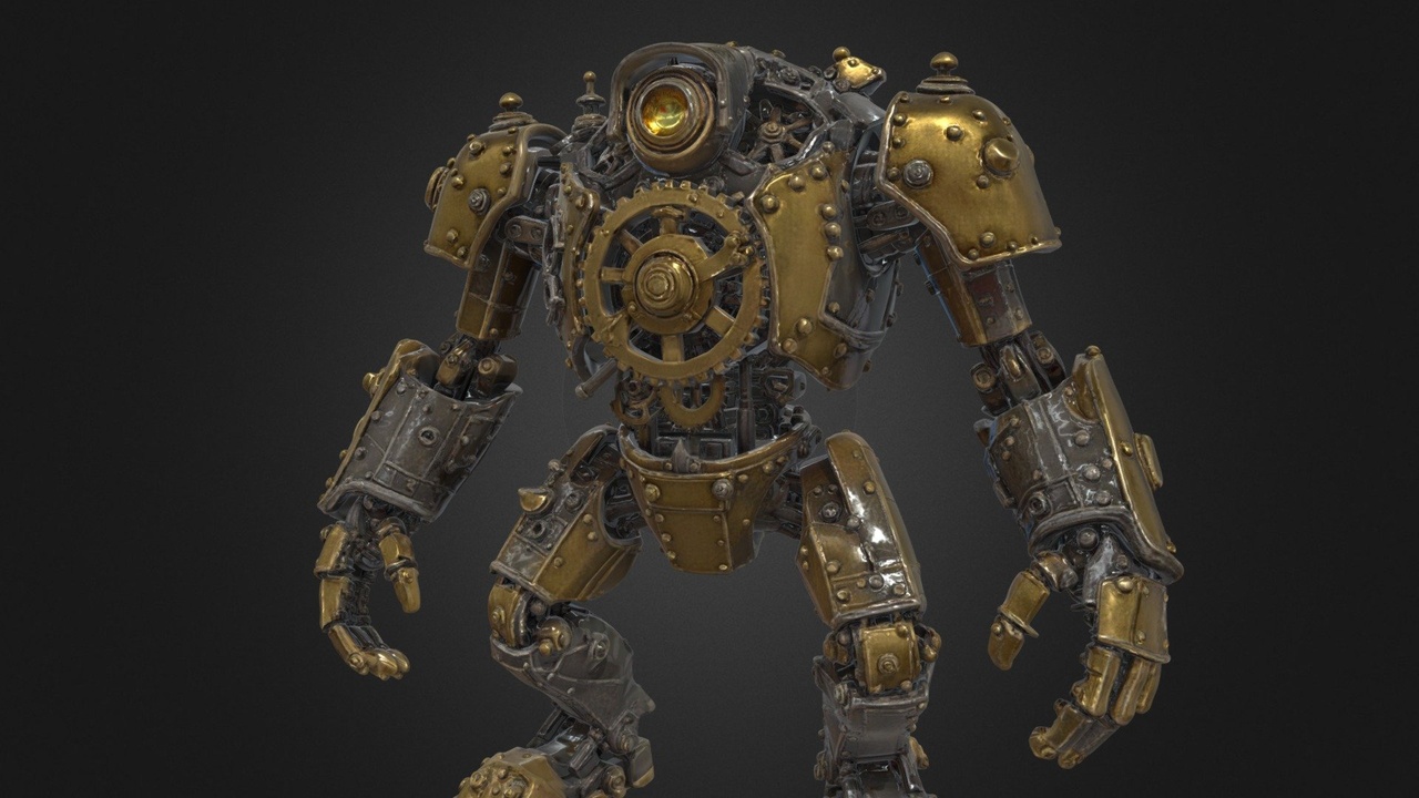 Media 1 for listing Steampunk Clockwork Golem Automaton