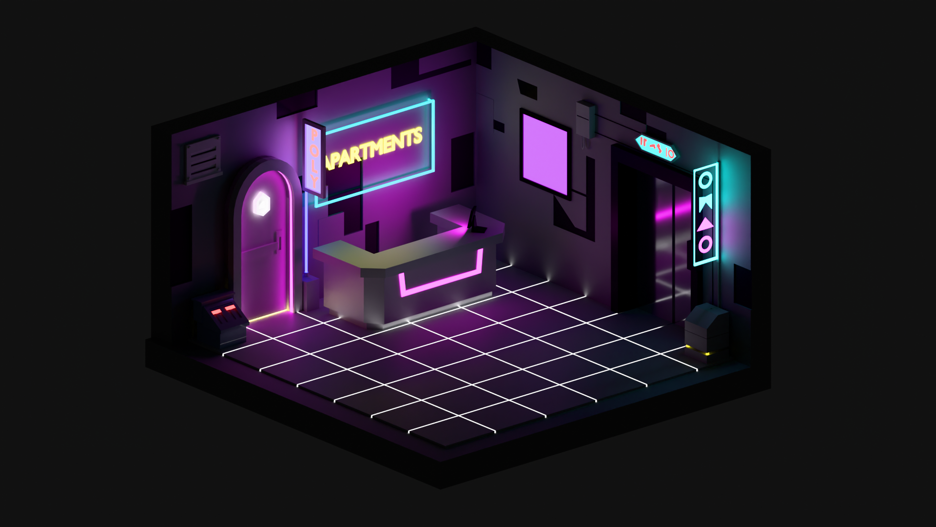 Cyberpunk Entrance hall | Fab