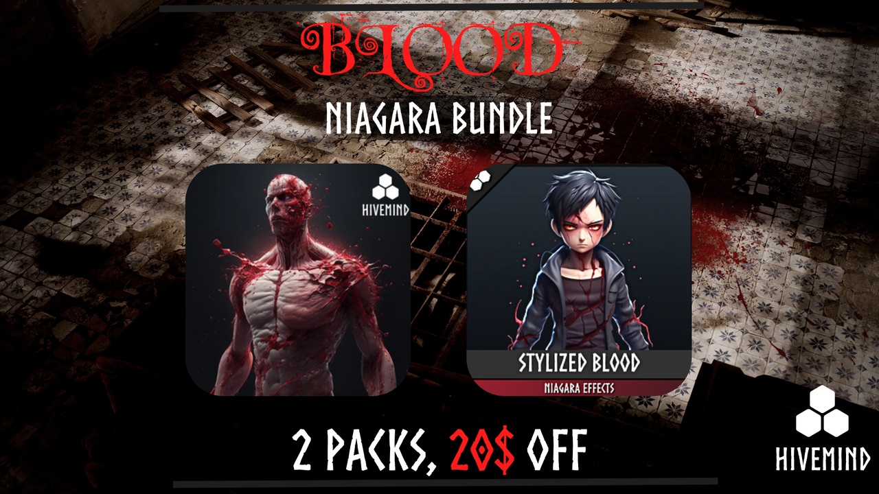 Media 1 for listing Ultimate Niagara Blood Bundle (Blood VFX, Blood Effects, Blood Particles, Gore)