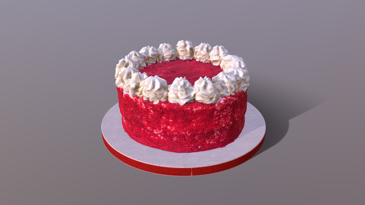 Realistic 3D Red Velvet Cake Model for Culinary Visualizations | Fab