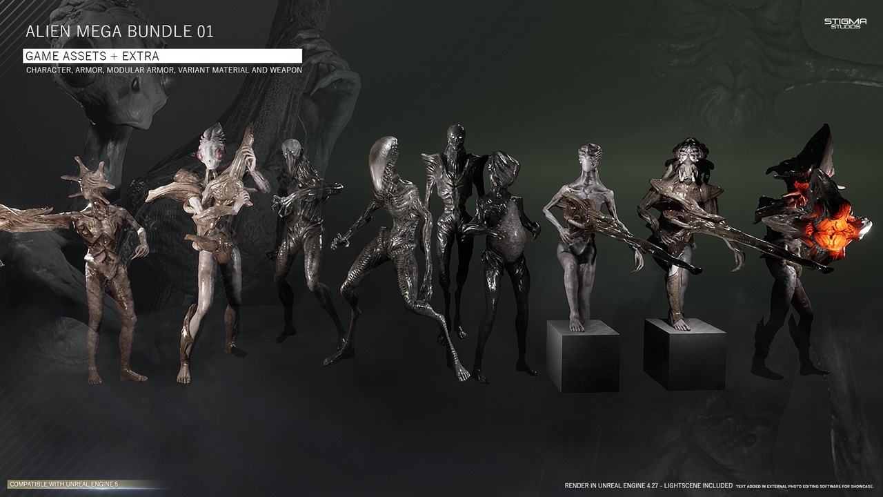 Media 1 for listing Alien Mega Bundle 01 - Game Assets + Extra | STIGMA STUDIOS