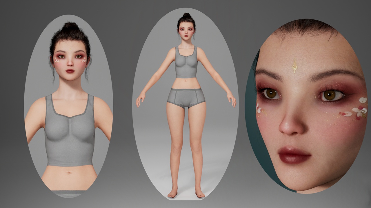 Media 1 for listing Editable Metahuman Beauty - Ziling.With hair, no clothing included.