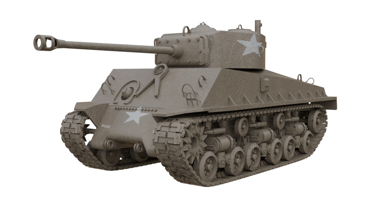 Media 1 for listing Sherman M4 WWII Tank 3D Model  PBR Textures