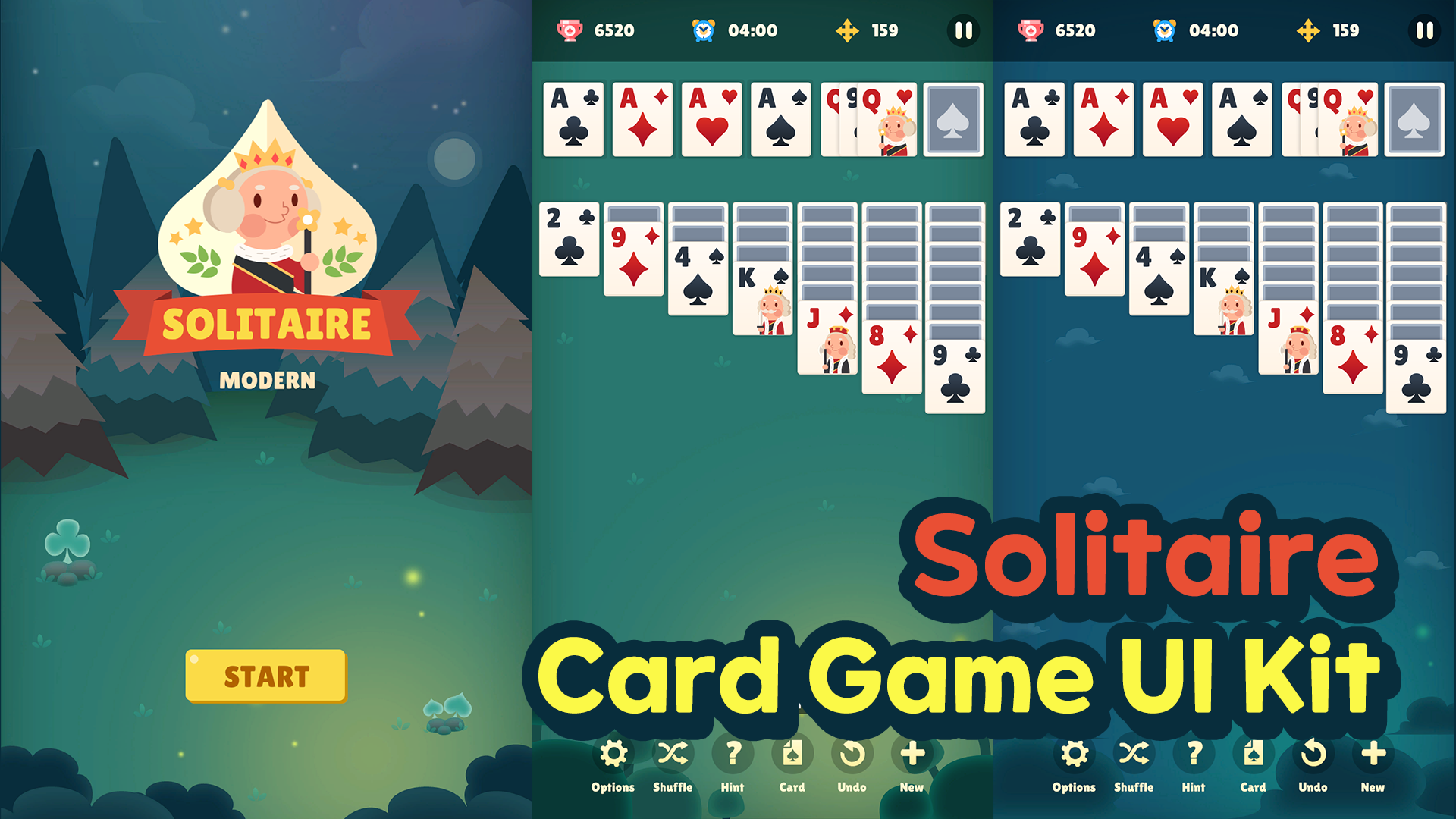 Solitaire Card Game Ui Kit- Modern | Fab
