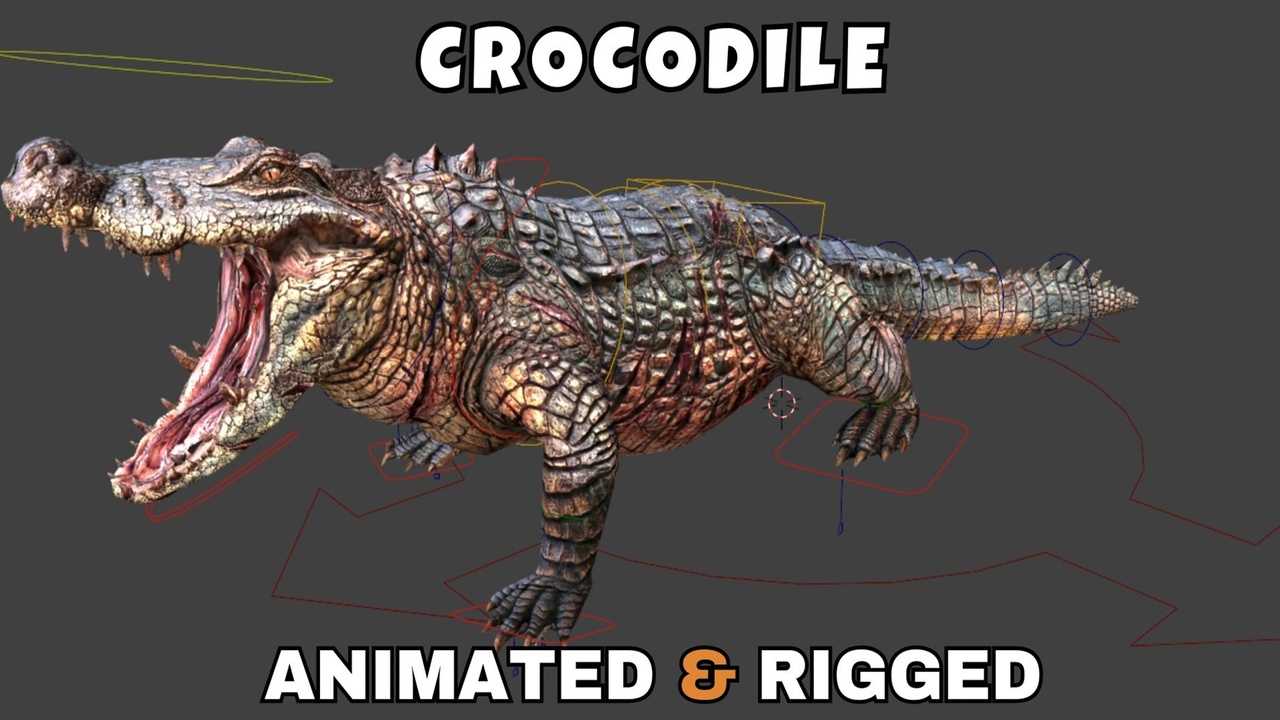 Media 1 for listing Crocodile Rigged And Animated 3D Model