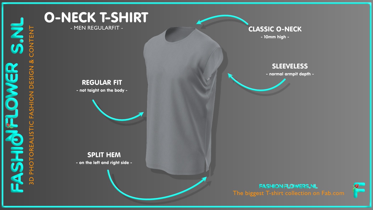 Media 1 for listing Gray Colour Classic Round Neck Sleeveless T-Shirt | Straight Split Hem Tshirt