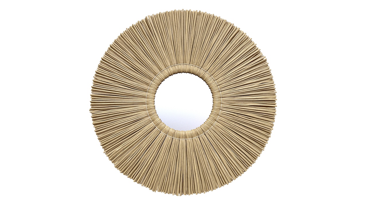 Media 1 for listing Round Mirror Natural coastal grass