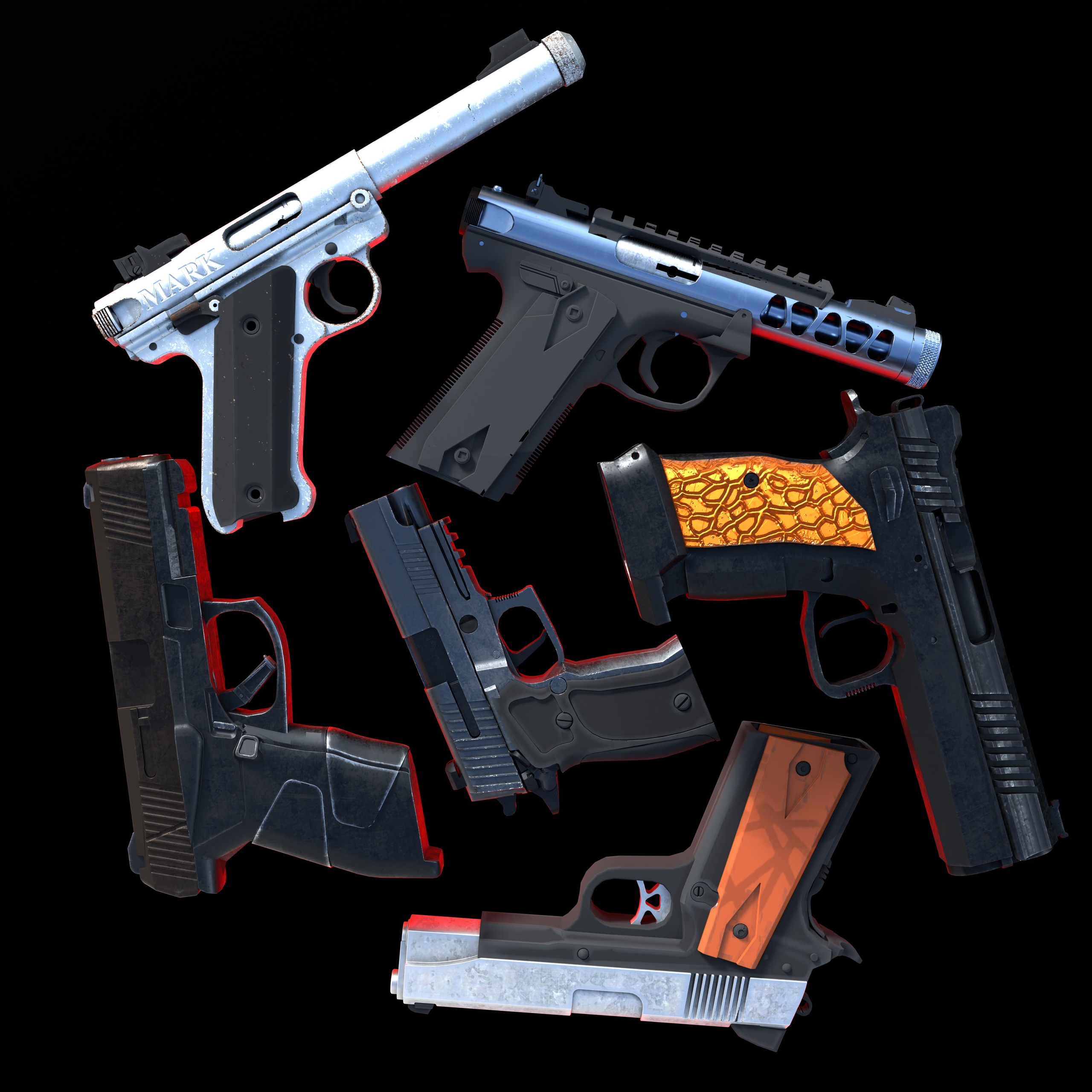 Media 1 for listing High-Quality Game-Ready Pistol Collection
