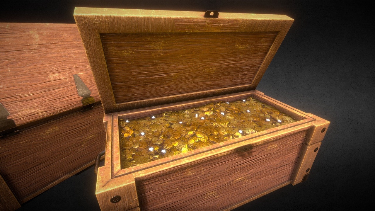 出品Wooden Treasure Trunk | Game Modelのメディア1