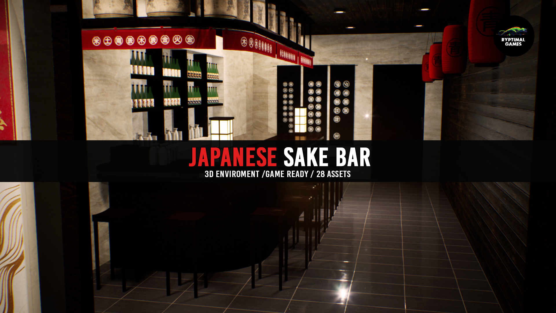 Sake Building Japanese Sake Bar Building with Interior | Fab