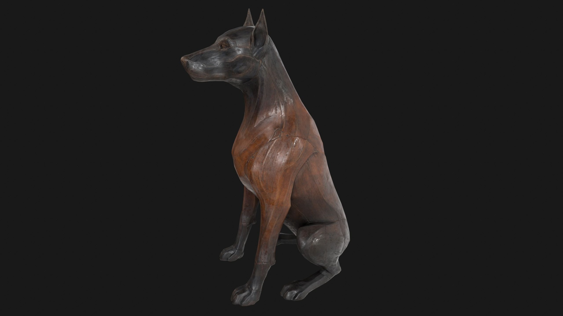 Media 1 for listing Dobermann Wood Statue