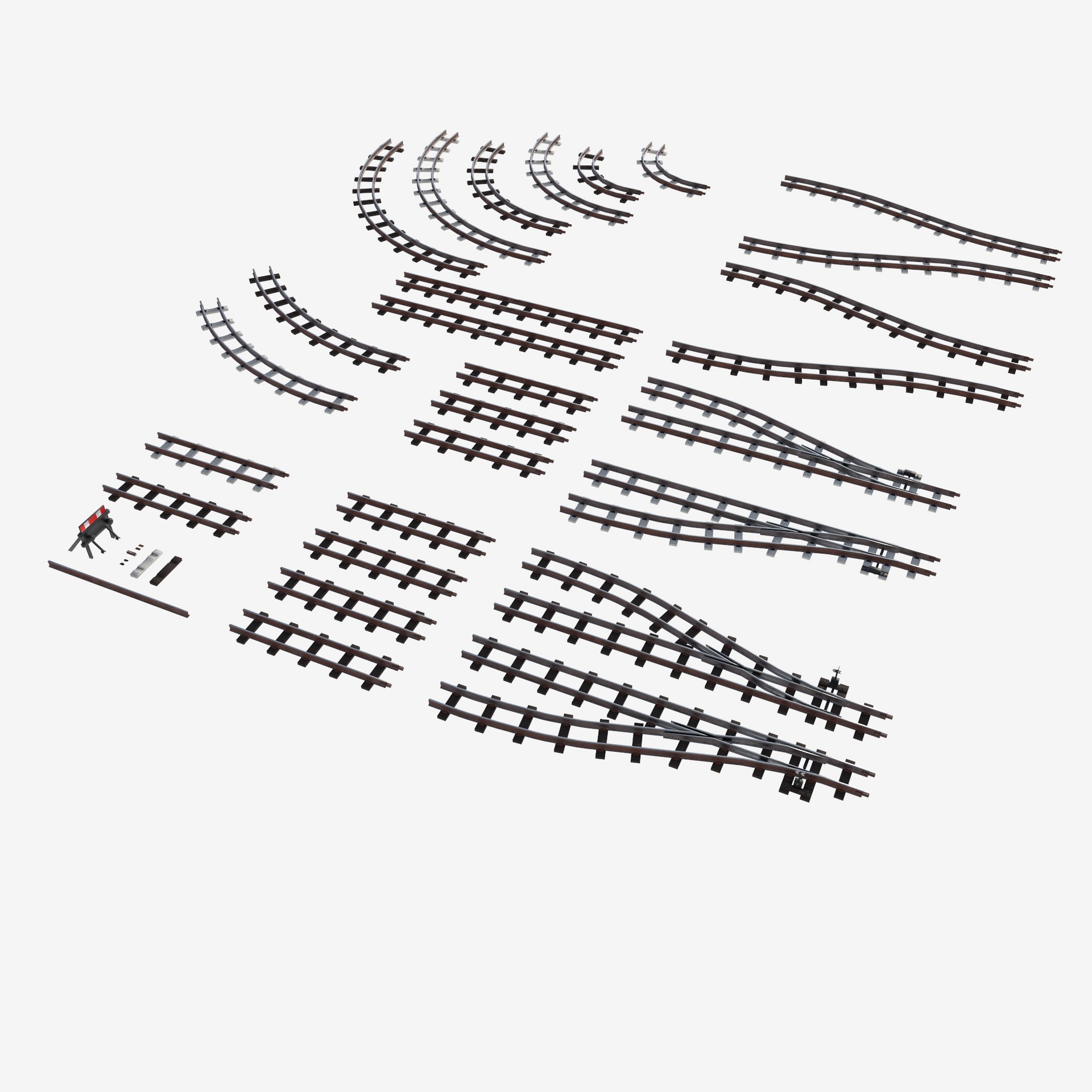 Media 1 for listing a set of railway tracks and rails