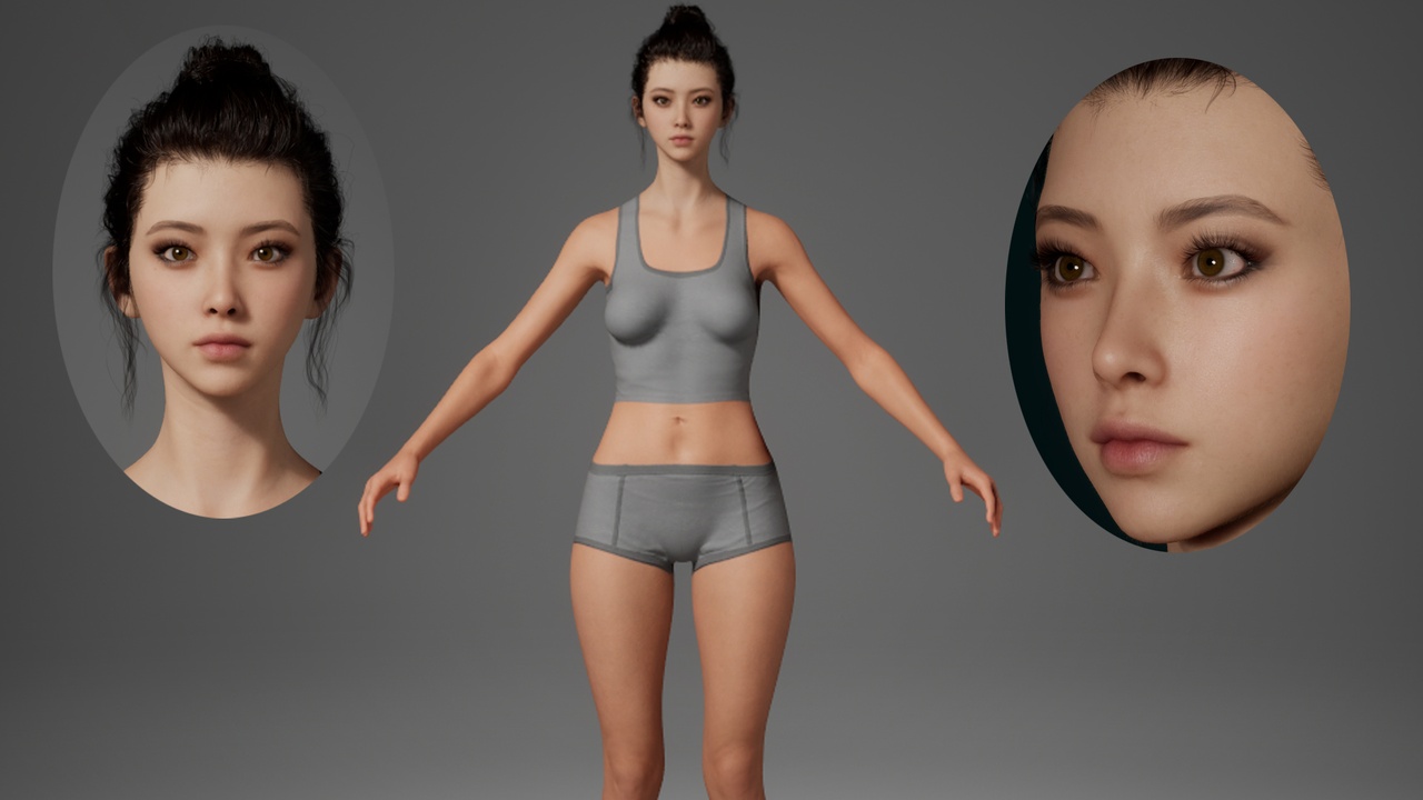 Media 1 for listing Editable MetaHuman Beauty - Wenwen.With hair, no clothing included.