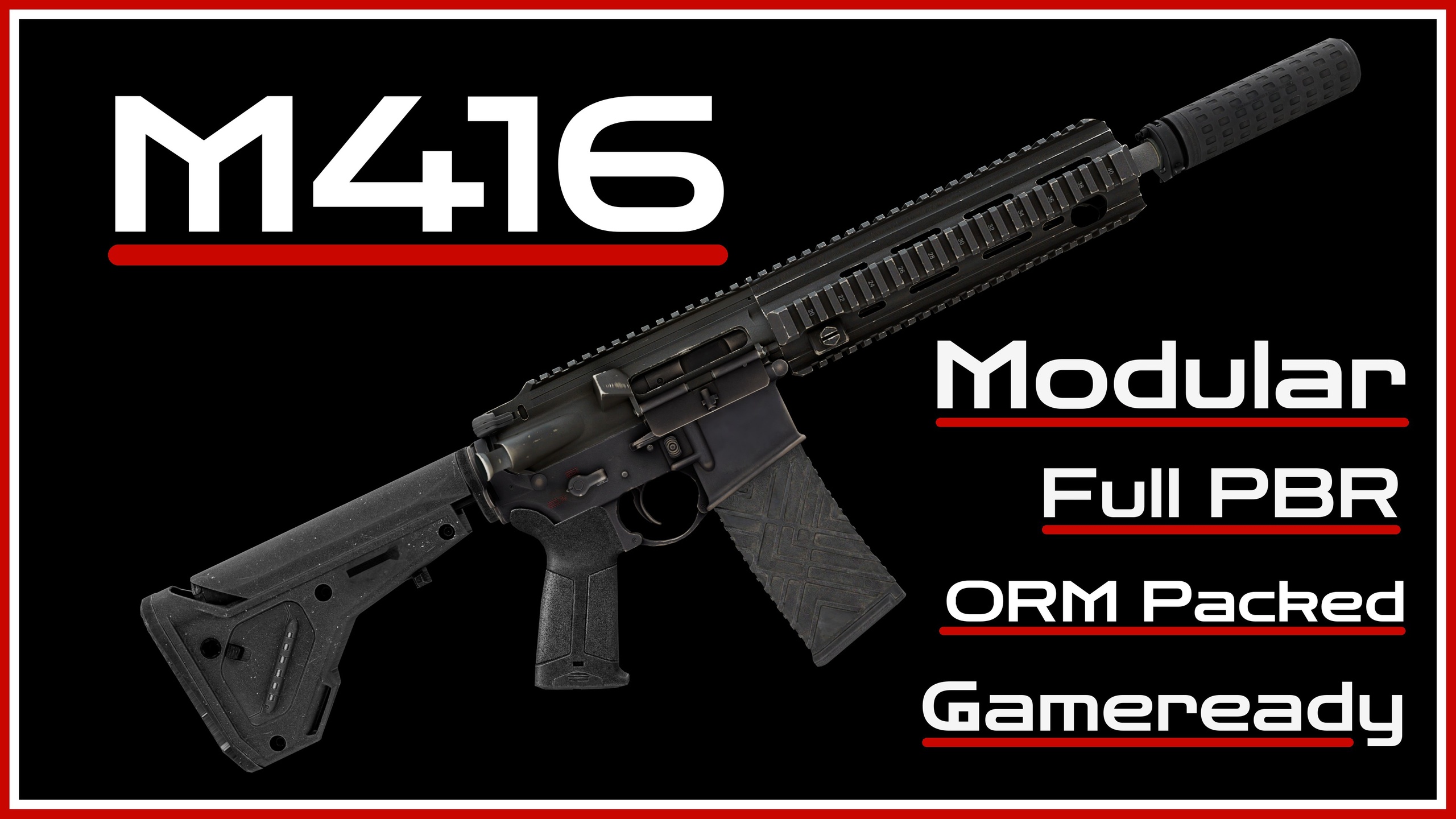 Media 1 for listing M416 / M4 Assault Rifle – Modular FPS Weapon | Game Ready | UE5 & Blender
