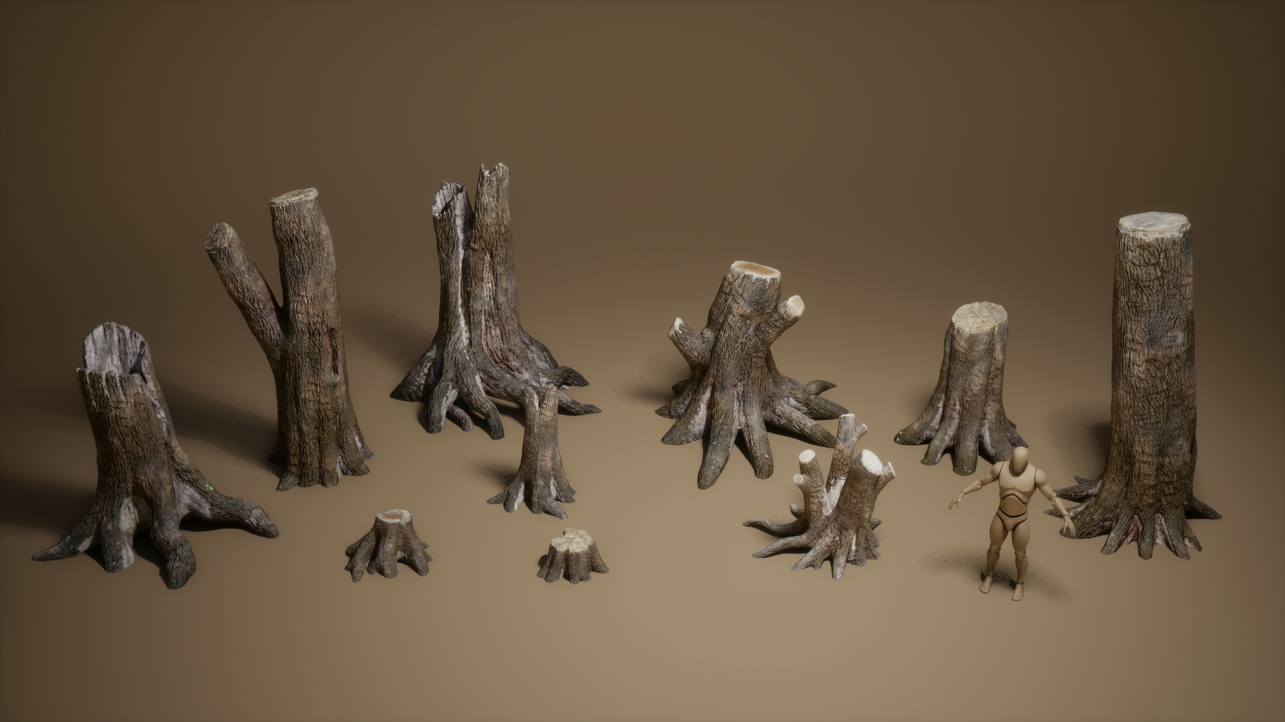 Media 1 for listing Foliage VOL.37- Tree Stumps (NANITE + LOW POLY)