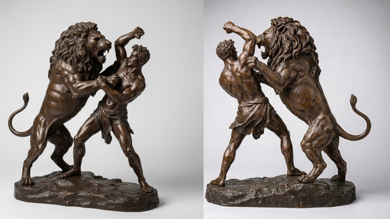 Media 1 for listing Lion vs man
