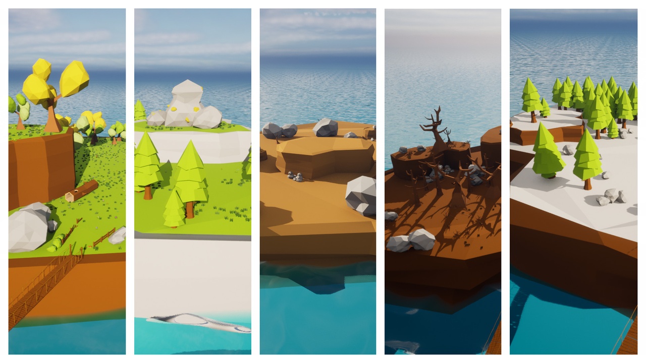 Media 1 for listing 5+ Low Poly Environments for your Game (4 Seasons)