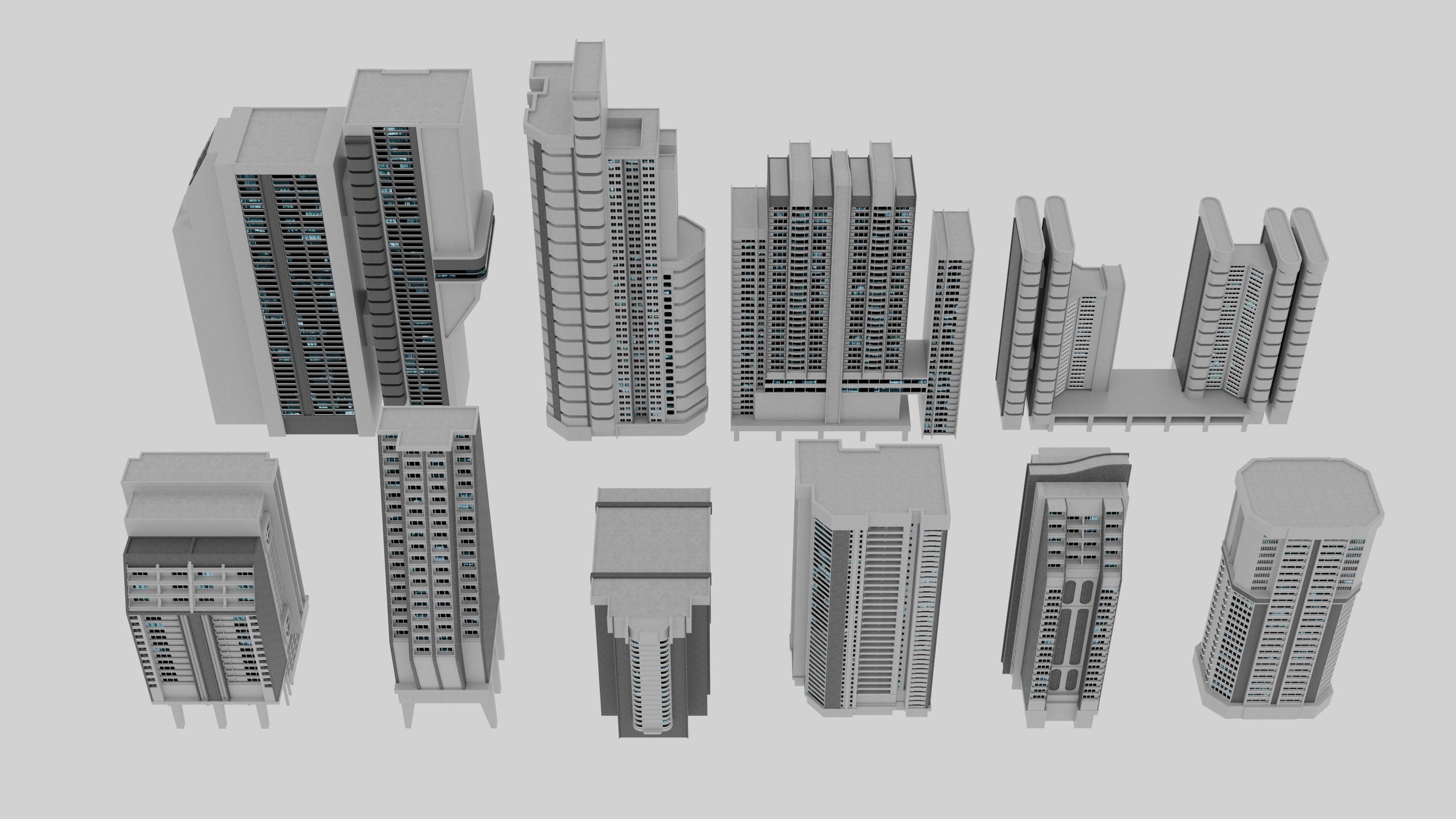 Media 1 for listing Futuristic Residential Tower Set