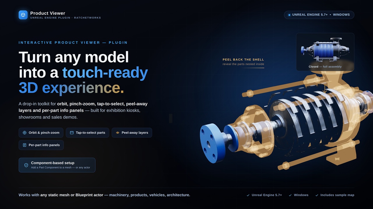 Media 1 for listing Product Viewer: Interactive Touch-First 3D Showcase
