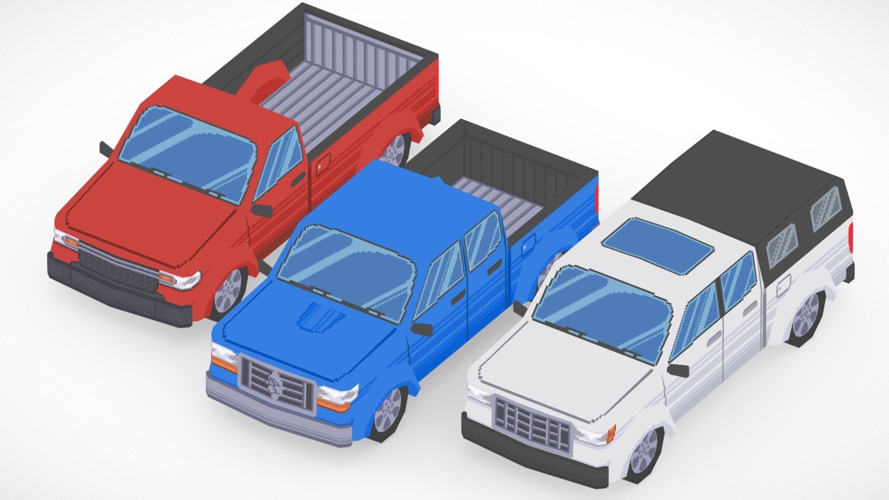 Media 1 for listing Pickup Truck - Lowpoly Pixelart