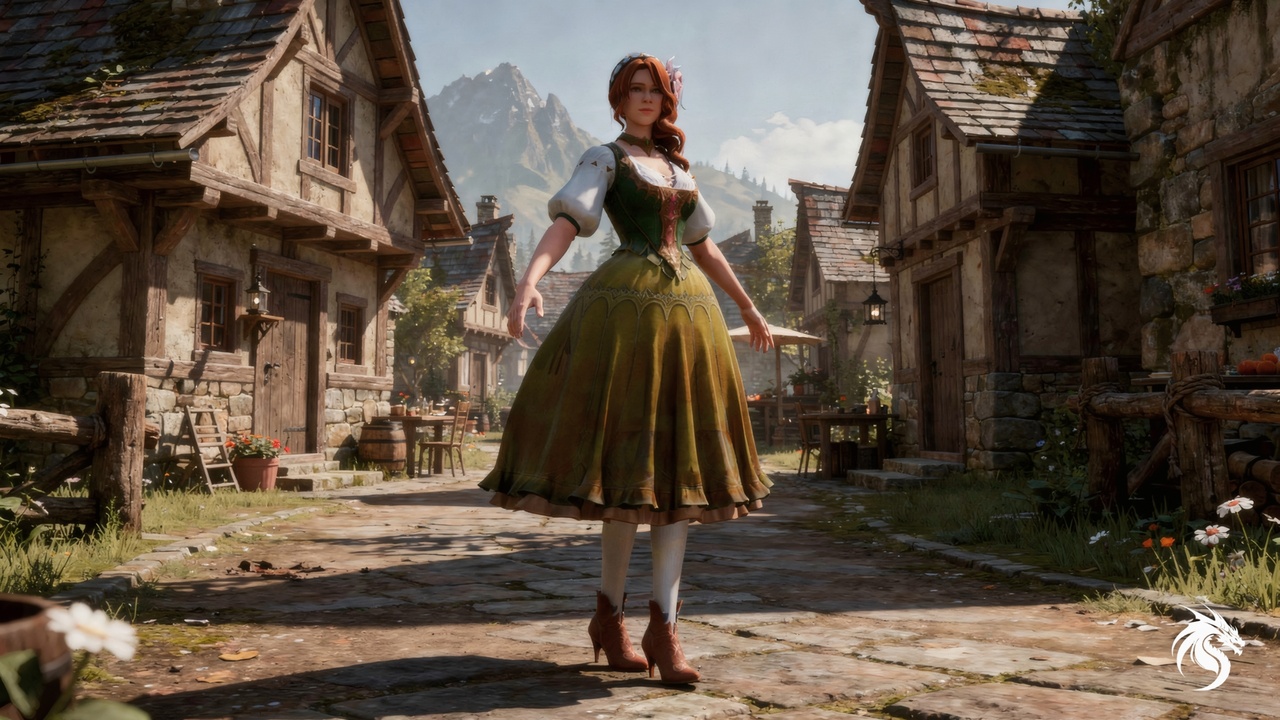 Media 1 for listing Medieval Female Peasant - Villager Character