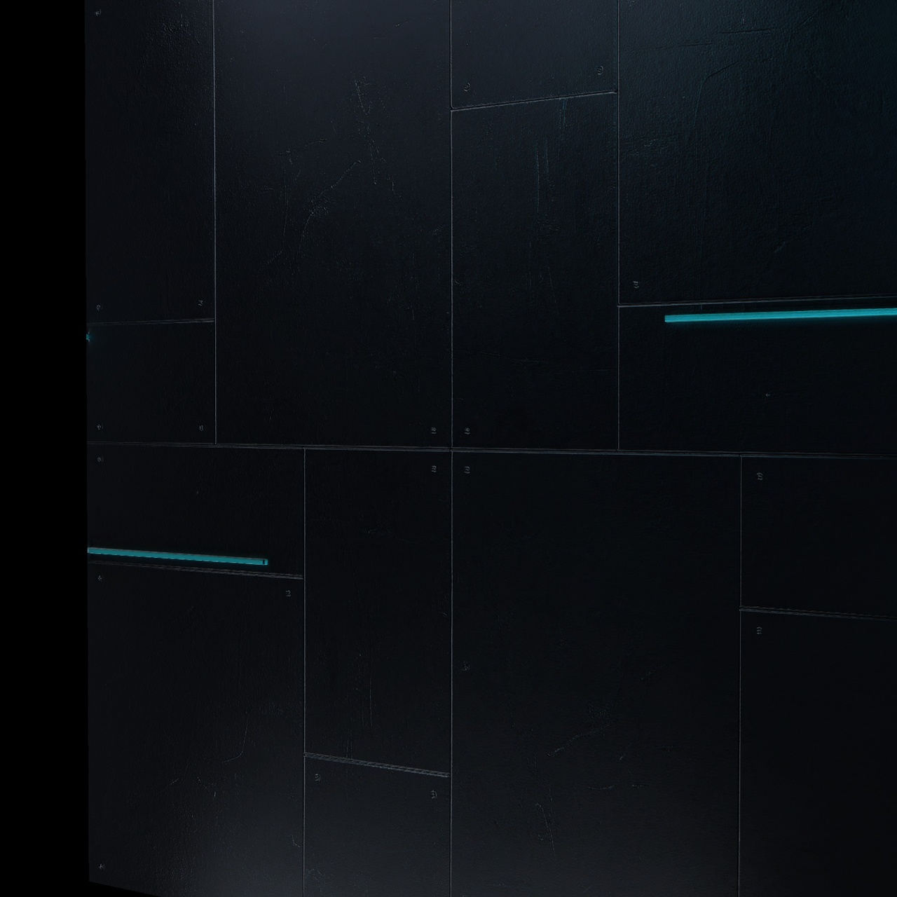 Media 1 for listing Sci-Fi Wall Panel 03 - Dark Industrial (Clean & Damaged, 4K PBR)