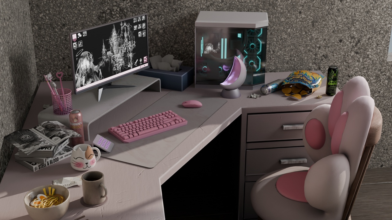Media 1 for listing Cozy gamer computer desk