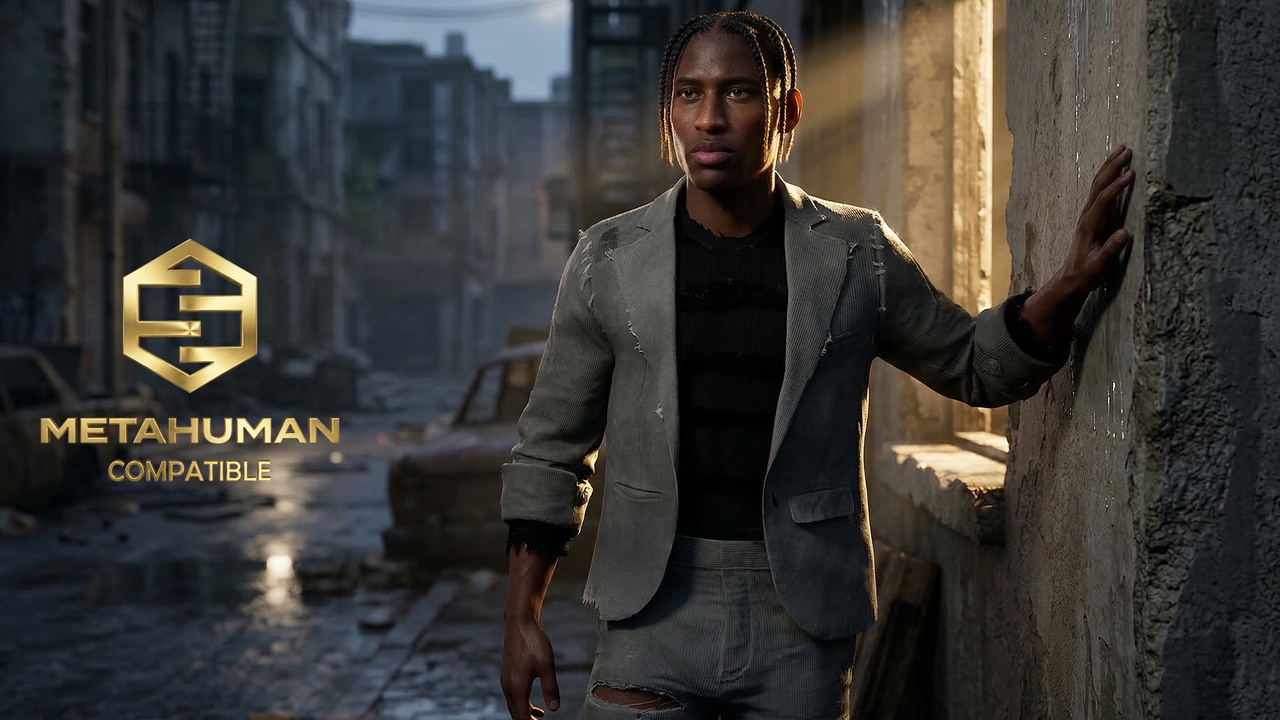 Media 1 for listing Survivor Distressed Casual Blazer Outfit with Ripped Urban Grit Street Style