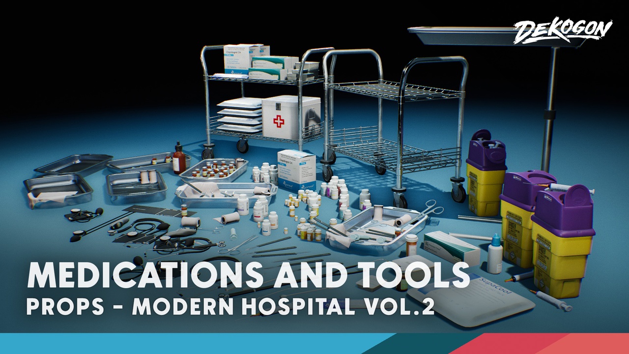 Modern Hospital Props VOL.2 - Medications and Tools