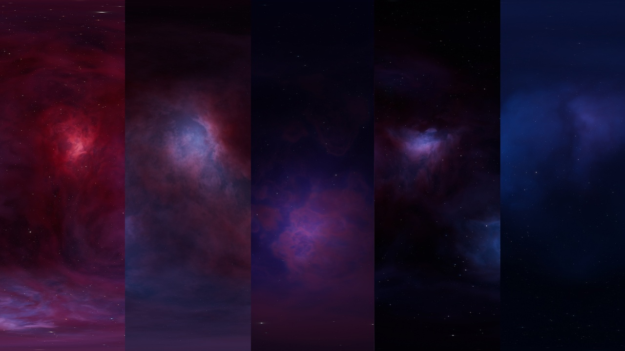 File multimediali per l'articolo HDRI Purple Galaxy (8k). Beautiful nebula, purple and dark blue space with stars: 1