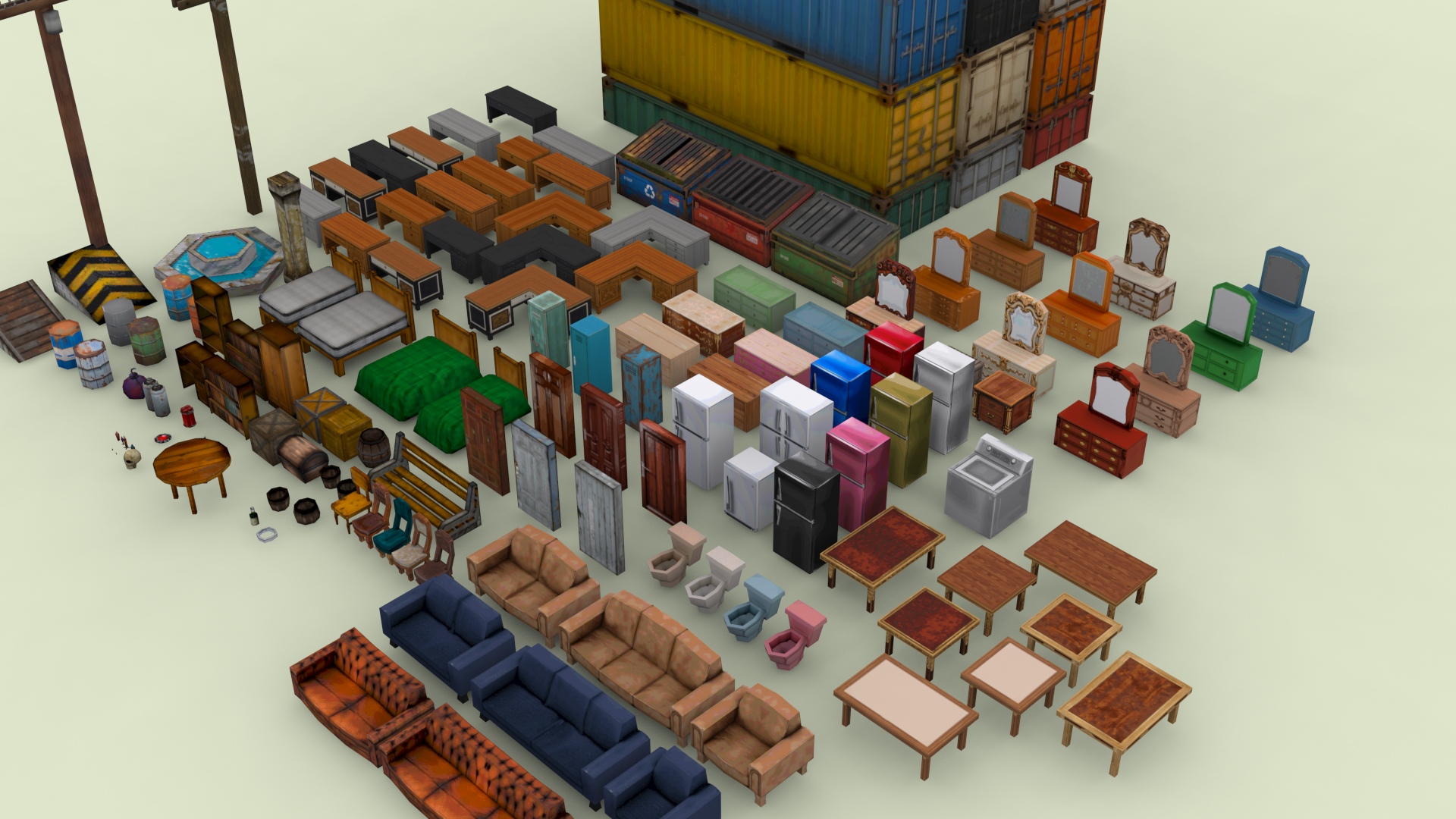 Low Poly Retro PS1 Assets and Object Set Collection | Fab