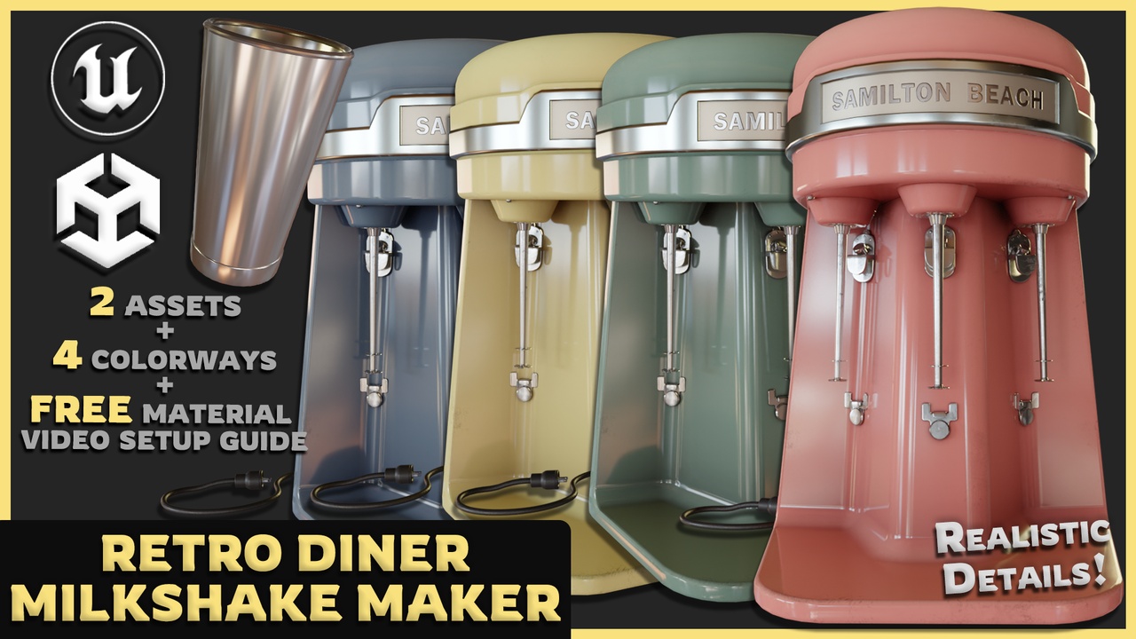 Media 1 for listing Retro Diner Milkshake Maker