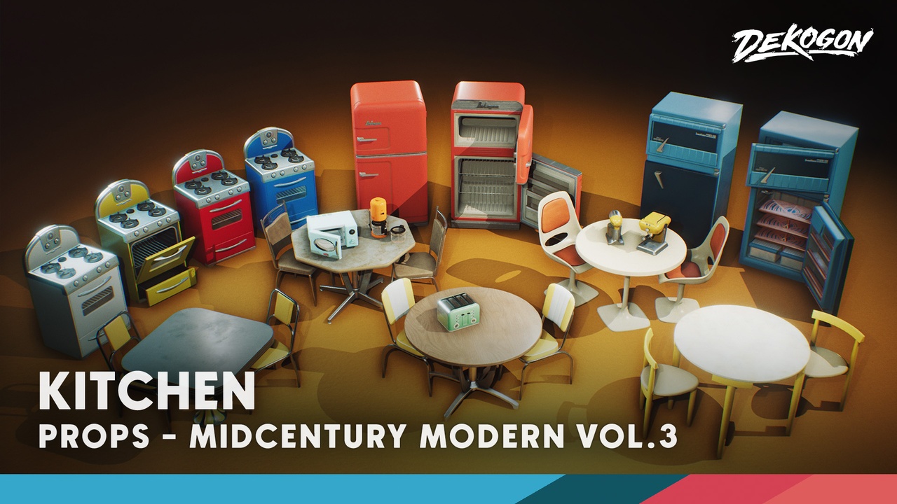 Media 1 for listing Mid Century Modern Props VOL.3 - Kitchen