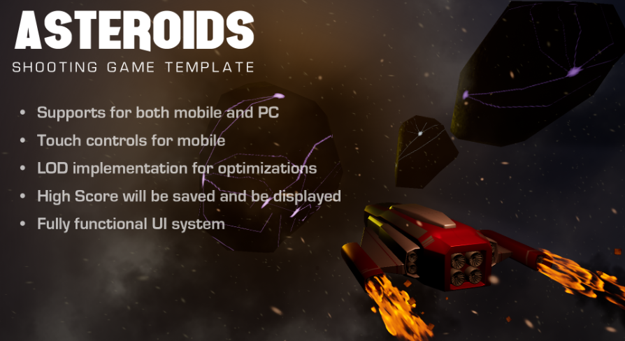 Asteroids Demo Game | Fab