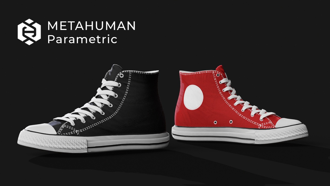 Media 1 for listing Canvas High Top Sneakers – 6 Color Variations for MetaHuman (MHPKG)