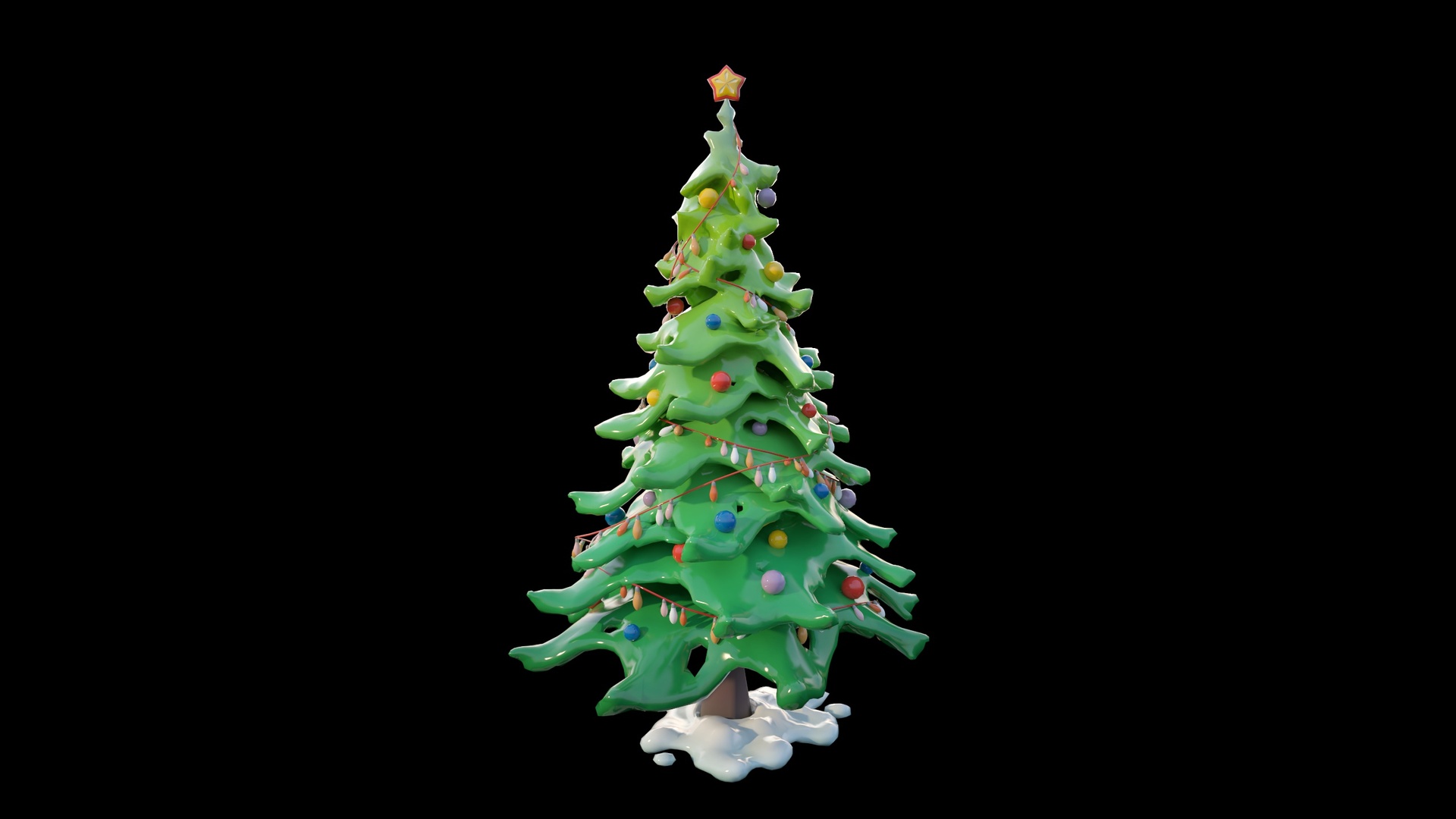 الوسائط 1 للقائمة Christmas tree stylized - free low-poly modular 3D model