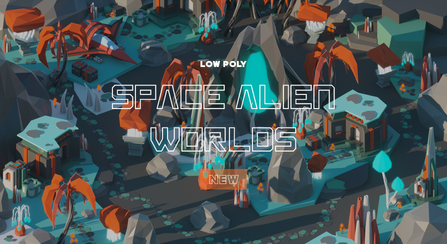 Low Poly Space Alien Worlds 3D Asset Pack | Fab
