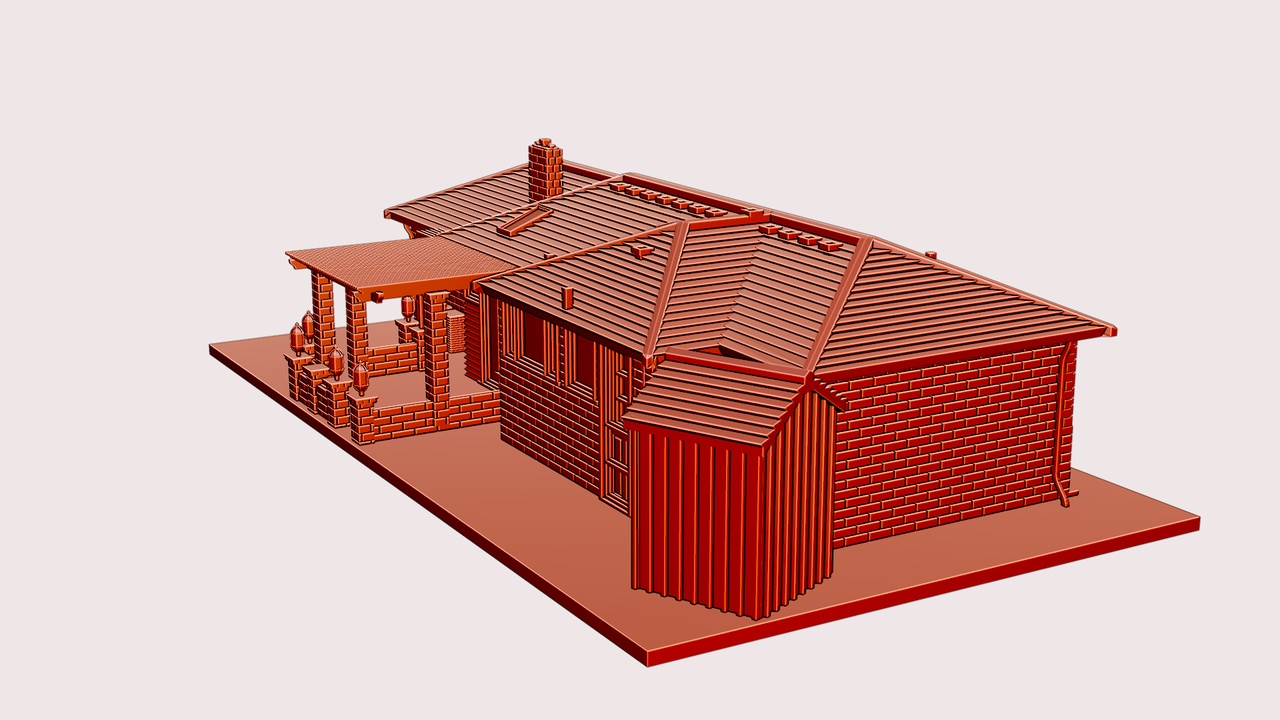 Media 1 for listing Miniature Residential House with Garage 3D Printable Home Model