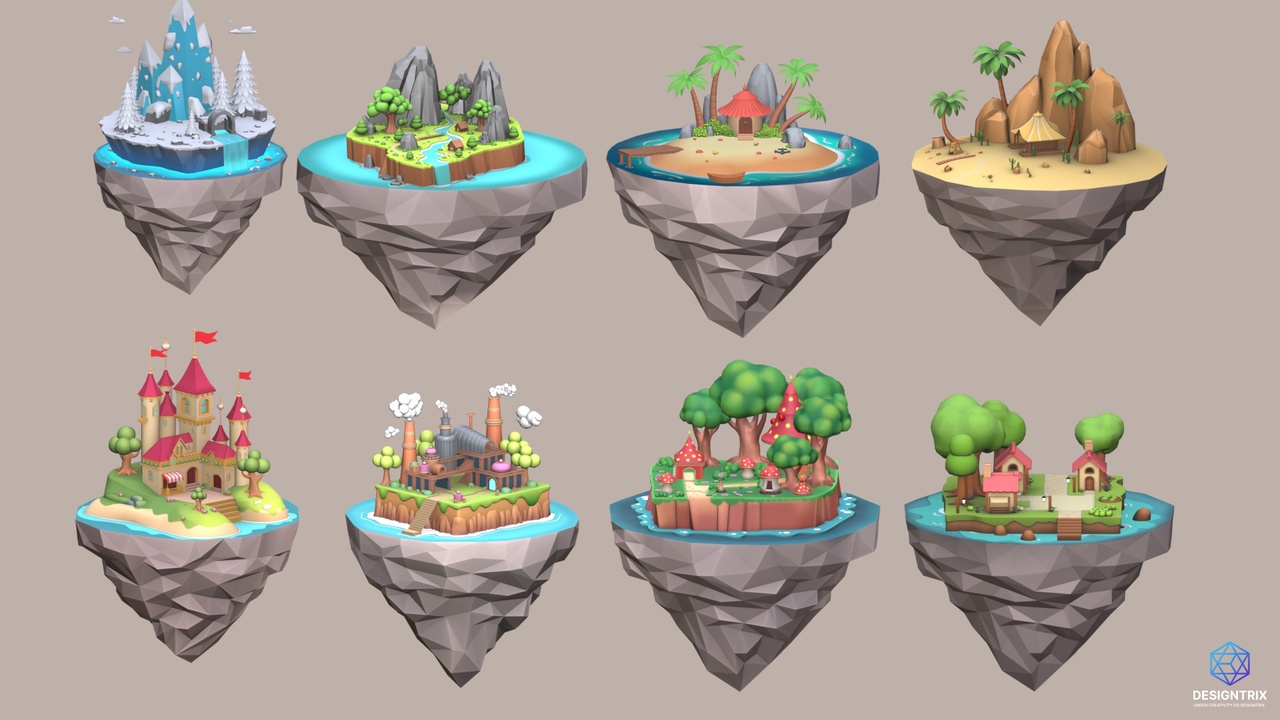 Media 1 for listing 3D Fantasy Floating Islands