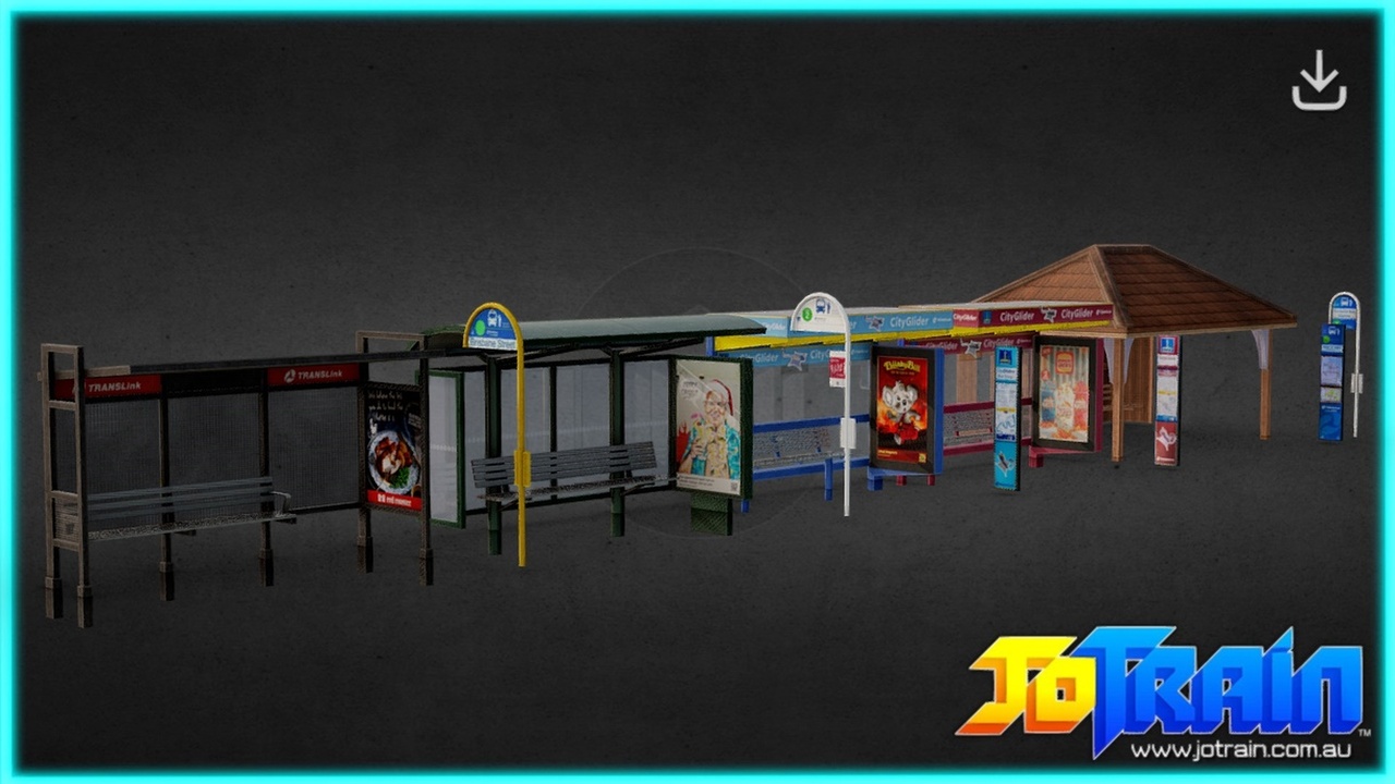 Media 1 for listing Bus Stop Shelters & Signs Pack (Australian)