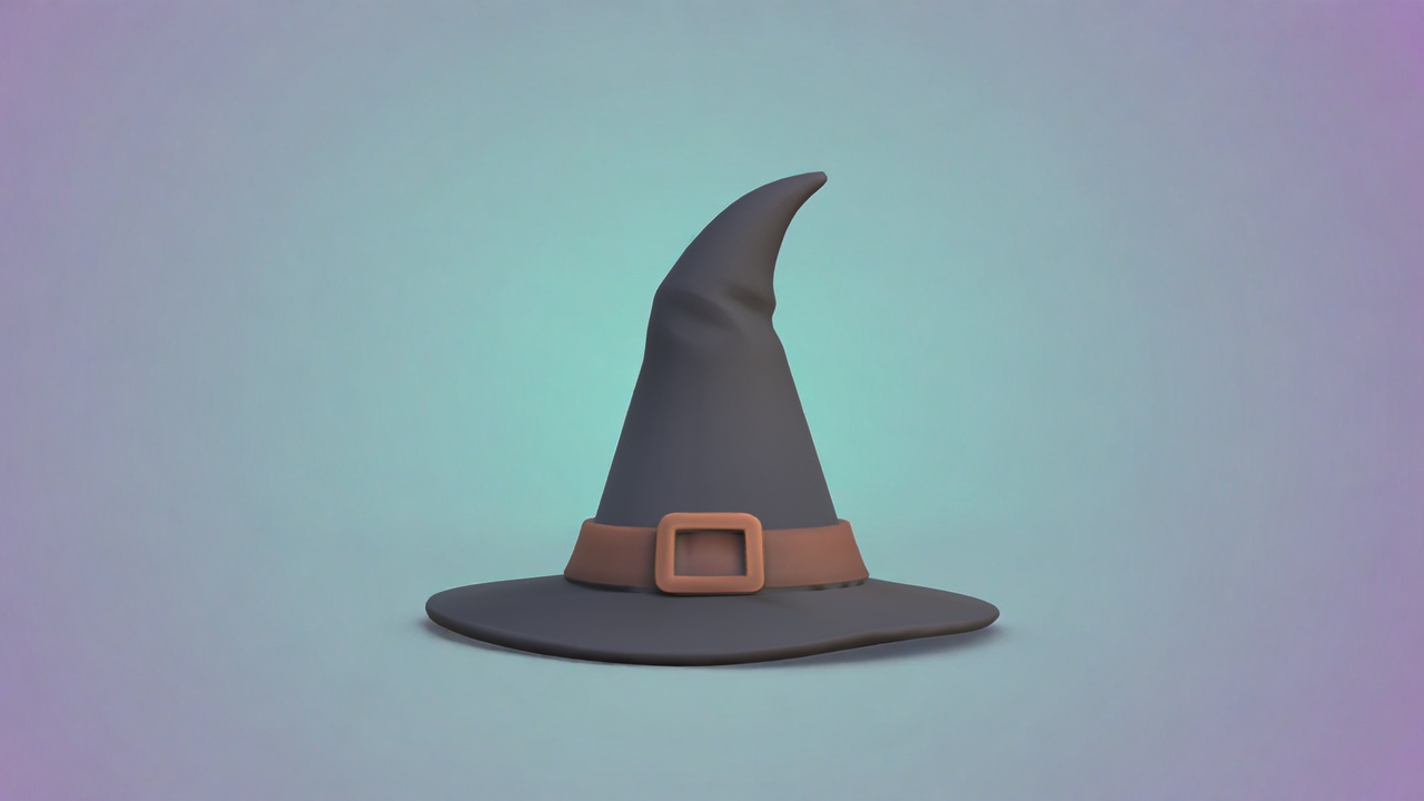 Media 1 for listing Stylized Wizard Hat Low Poly for Halloween