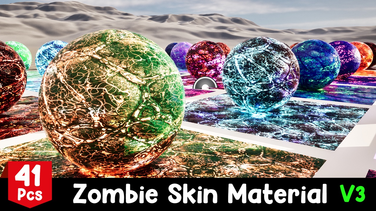 Media 1 for listing Zombie Skin Material V3 - 41 Pcs 4K Material ( 5 Animated Material )