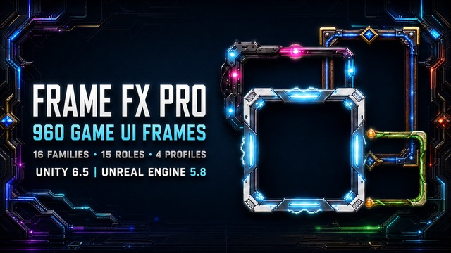 FRAME FX PRO | 960 Game UI Frames for Unity & Unreal — Cobalt Game Assets
