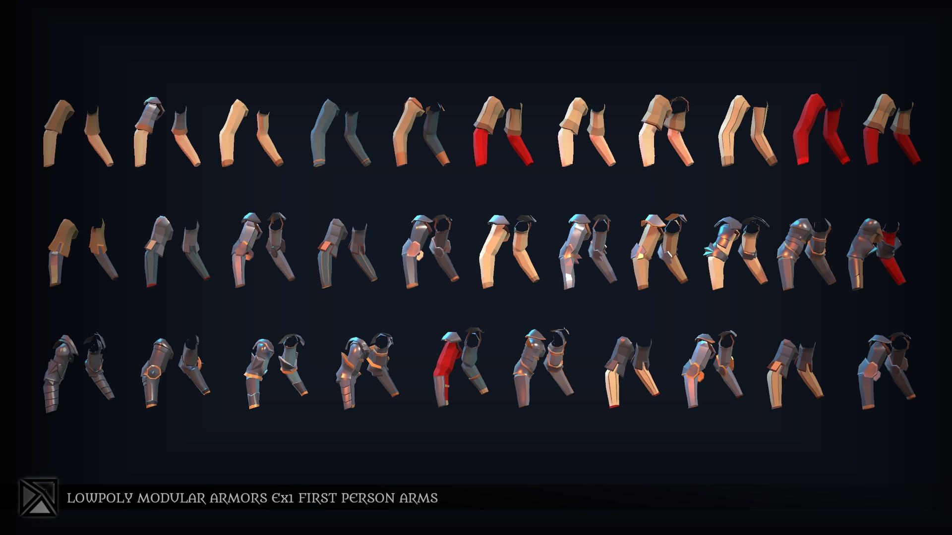 Media 1 for listing Low Poly Modular Armors Ex1- First Person Arms - LOWPOLY MEDIEVAL FANTASY SERIES