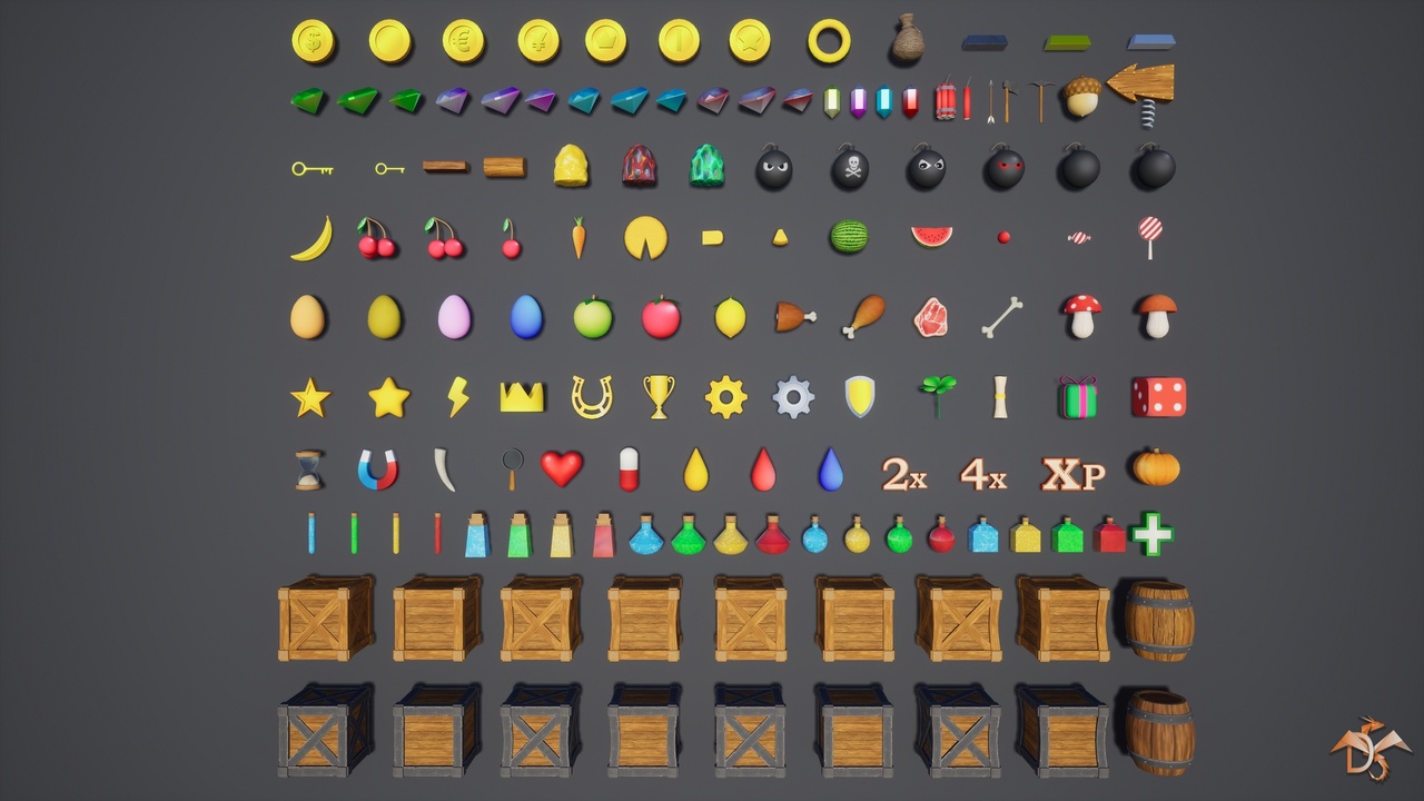 Media 1 for listing Platformer Collectible Items Kit