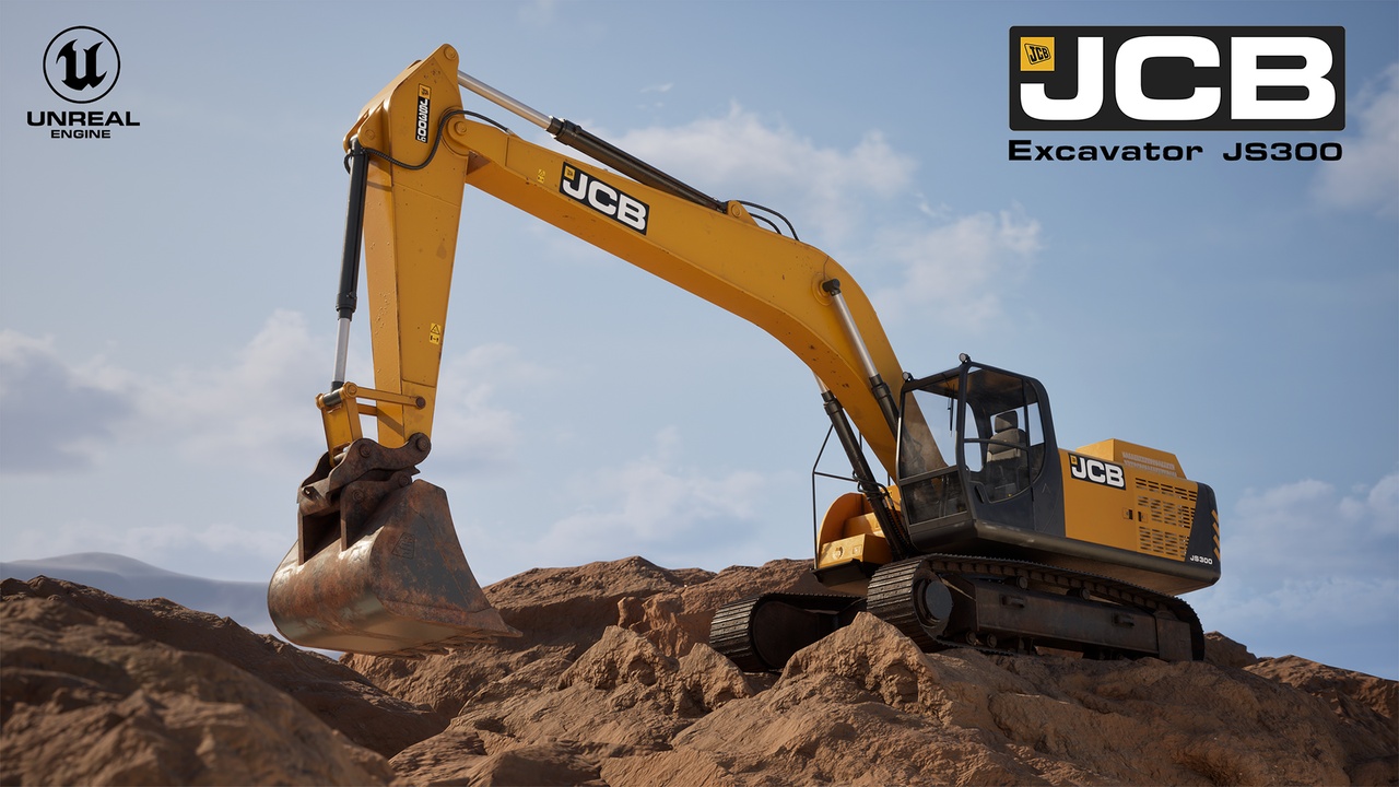 Media 1 for listing JCB Excavator - Game Ready Heavy Construction Machinery